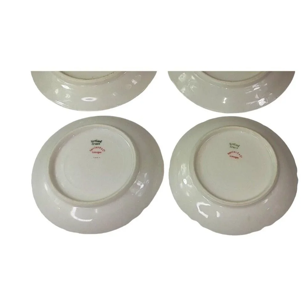 Haviland & Co Limoges France Saucers Multicolor‎ Floral 2 Sets of 2~ Lot …